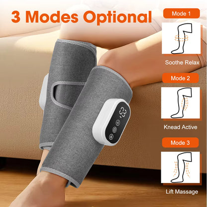 Wireless Air Compression Calf Massager – 3-Heat & 3-Mode Electric Leg Wrap