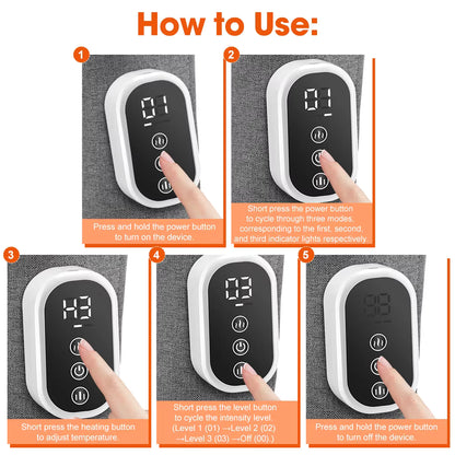 Wireless Air Compression Calf Massager – 3-Heat & 3-Mode Electric Leg Wrap