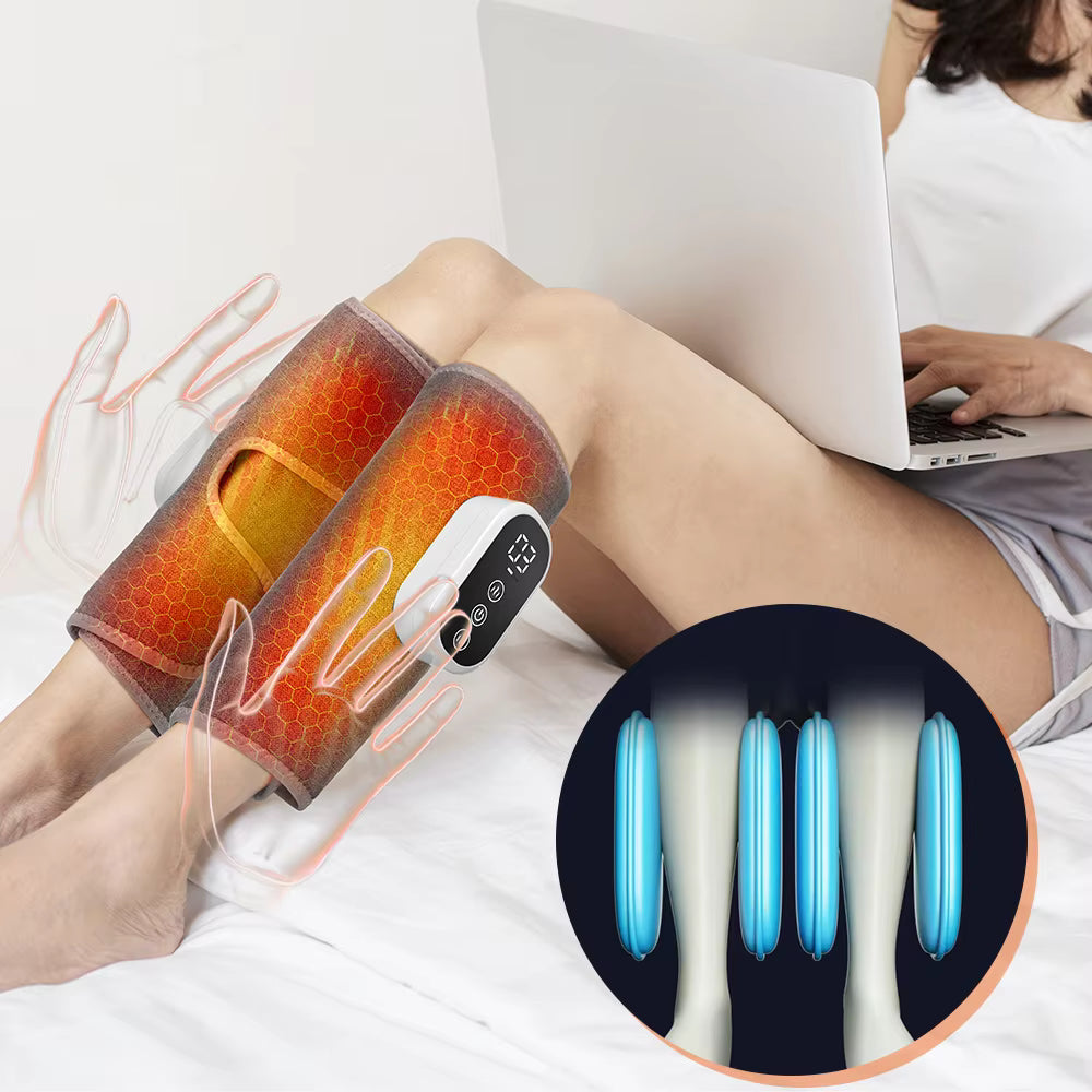Wireless Air Compression Calf Massager – 3-Heat & 3-Mode Electric Leg Wrap