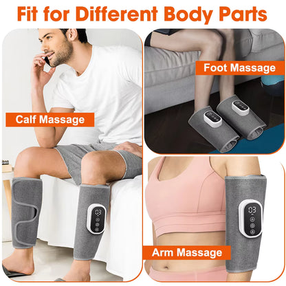 Wireless Air Compression Calf Massager – 3-Heat & 3-Mode Electric Leg Wrap
