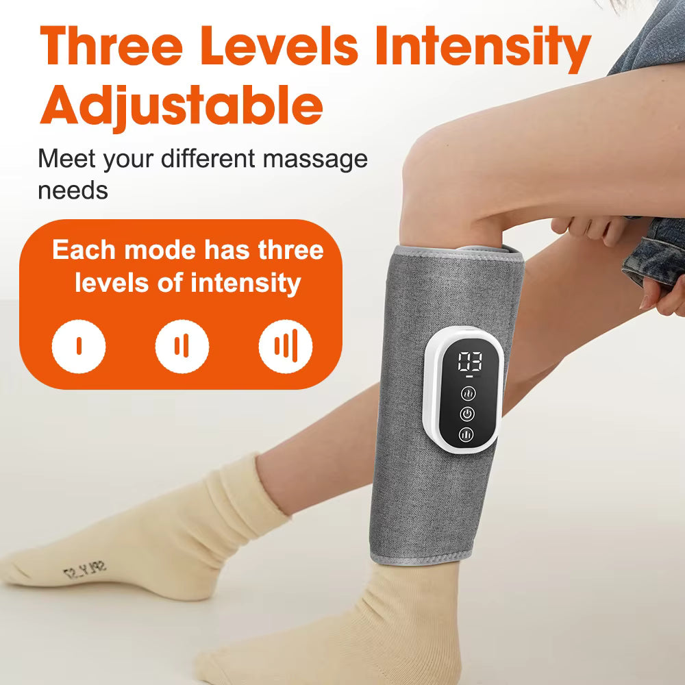 Wireless Air Compression Calf Massager – 3-Heat & 3-Mode Electric Leg Wrap